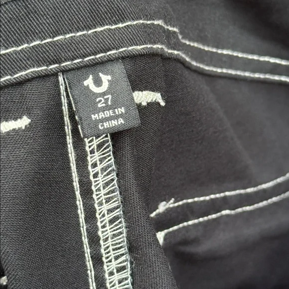 True Religion Black Cargo Pants with Contrast Stitching Size 27 - Picture 10 of 14